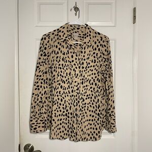 Chico's Black and Tan Animal Print Shirt